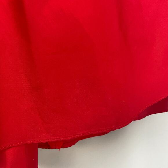 Vintage Formal Dress Size 8 Red Puff Sleeve A Line Bow Prom Romantic 80s 90s - Picture 11 of 16